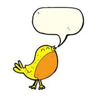cartoon singing bird with speech bubble N3