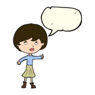 cartoon woman asking question with speech bubble N13