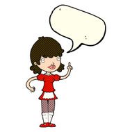 cartoon maid with speech bubble N17