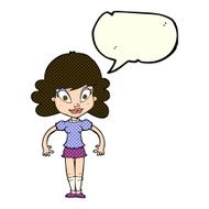 cartoon pretty woman with speech bubble N118