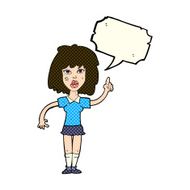 cartoon tough woman with idea speech bubble N5