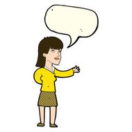 cartoon woman explaining with speech bubble N22