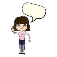 cartoon woman with idea speech bubble N102