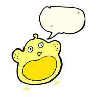 cartoon fat bird with speech bubble N19