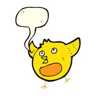 cartoon happy bird with speech bubble N19