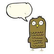 Cartoon owl with speech bubble N30