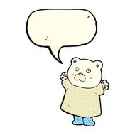 funny cartoon polar bear with speech bubble N14