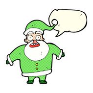 cartoon shocked santa claus with speech bubble N5