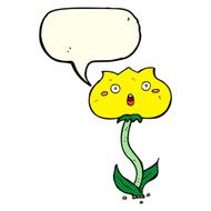 cartoon shocked flower with speech bubble N5