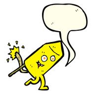 cartoon funny firework character with speech bubble N9