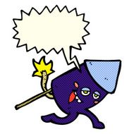 cartoon funny firework character with speech bubble N10