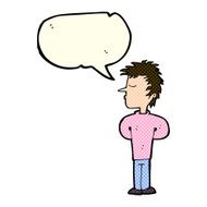 cartoon man ignoring with speech bubble N5