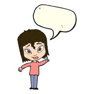 cartoon woman with idea speech bubble N103