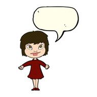 cartoon girl shrugging shoulders with speech bubble N13