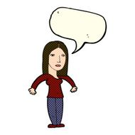 cartoon annoyed woman with speech bubble N83