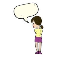 cartoon pretty girl with speech bubble N41