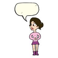 cartoon girl talking with speech bubble N5