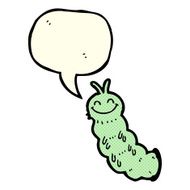 cartoon caterpillar with speech bubble N5