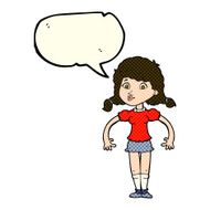cartoon pretty girl with speech bubble N42