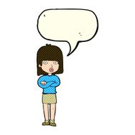cartoon impatient woman with speech bubble N4