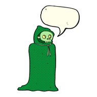cartoon spooky halloween costume with speech bubble N10
