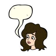 cartoon woman looking concerned with speech bubble N5