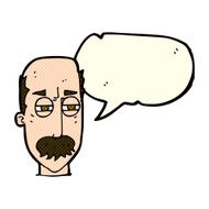 cartoon annoyed old man with speech bubble N30