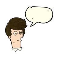 cartoon man with narrowed eyes speech bubble N5