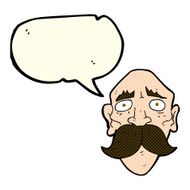 cartoon sad old man with speech bubble N9