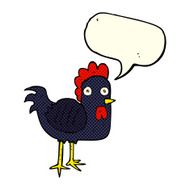cartoon chicken with speech bubble N9