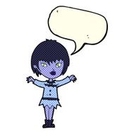 cartoon vampire girl with speech bubble N99
