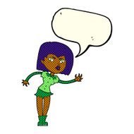 cartoon vampire girl with speech bubble N100