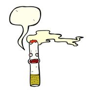 cartoon cigarette with speech bubble N6