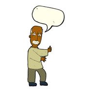 cartoon angry old man with speech bubble N59