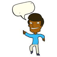 cartoon happy man pointing with speech bubble N28