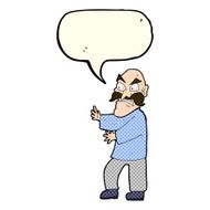 cartoon angry old man with speech bubble N60