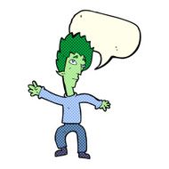 cartoon vampire man with speech bubble N55