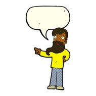 cartoon man with beard pointing speech bubble N6