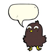 funny cartoon bird with speech bubble N53