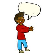 cartoon happy man with speech bubble N189