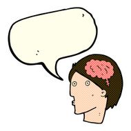 cartoon man with brain symbol speech bubble N9
