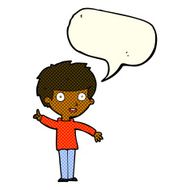 cartoon boy with idea speech bubble N37