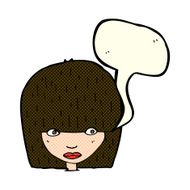 cartoon staring woman with speech bubble N22
