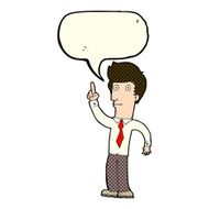 cartoon friendly man with idea speech bubble N5