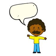 cartoon boy with mustache speech bubble N6
