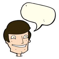cartoon grinning man with speech bubble N36