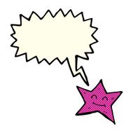 cartoon star character with speech bubble N6