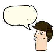 cartoon smiling man with speech bubble N14