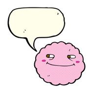 cartoon happy cloud with speech bubble N3