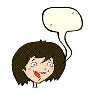 cartoon happy girl with speech bubble N35